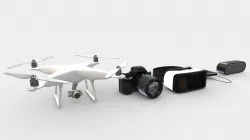 Drone, camera, VR, hard drive and Speaker Pack