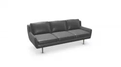 Simone 3 Seater Sofa, Oxford Grey Premium Leathe