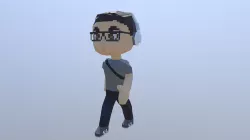 3D low poly pixel art game asset