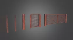 Modular Rusty Fence | Game Assets