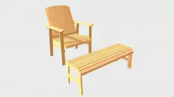Patio chair and footrest