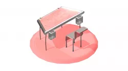School Chair with Table