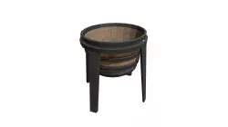 Blacksmith water bucket and stand