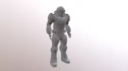 Doom Guy Low Polygon Untextured