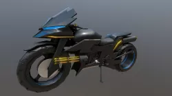 Futuristic Motorcycle Game Asset