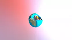 Low poly globe earth with layers