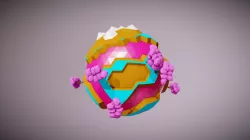 Low Poly Pink Planet