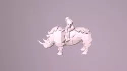 Low Poly Rhino Rider