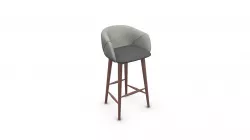 Lule Bar Stool, Marl grey and Hail Grey
