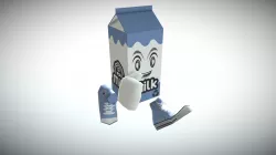 Molk, a cute walking milk box.