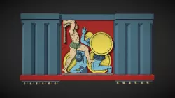 Olympia, Metope 9: Geryon (2.5D)