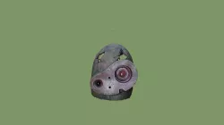 Planter in the form of a broken robot head