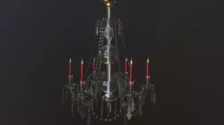 19th Century Six Arm Glass Chandelier