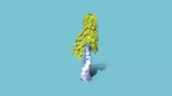 Birch tree low poly handpainted (game ready)