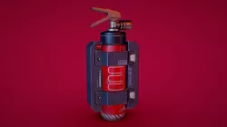 Sci-Fi Wall-Mounted Fire Extinguisher