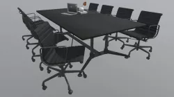Blackjack Boardroom Table 2400 Black Frame