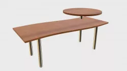 Desk with circular shelf