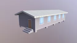 Low poly barracks building