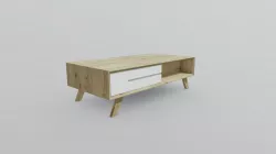 TABLE BASSE AVEC RANGEMENTS EN PIN MASSIF NESTOR