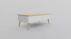 TABLE BASSE SCANDINAVE BOIS BLANC ACHUMAWI