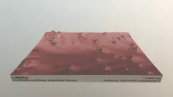 Mars Map: Small Buttes & Dunes in Light Red