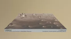 Mars Map: Small Buttes & Dunes in Sepia