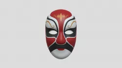 Chinese style full face mask-red