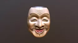 Ebisu Mask Japanese Mythology Wood