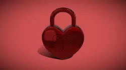 Heart Shape Padlock Model