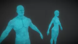 Human Hologram Male and Female 3D Model