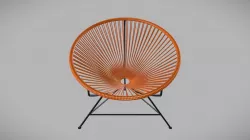 Innit Chair Black Frame Orange Weave