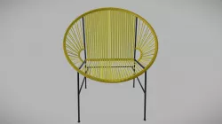 Innit Concha Chair Black Frame Yellow Weave