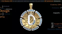 Jewelry. Pendant With Letter D - 3D CAD