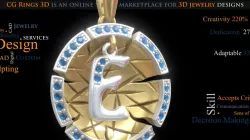 Jewelry. Pendant With Letter E - 3D CAD