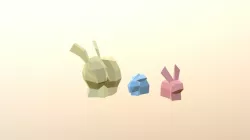 Papercraft family of Rabbits
