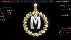 Pendant With Letter M - 3D CAD
