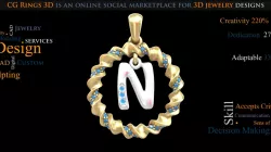 Pendant With Letter N - 3D CAD