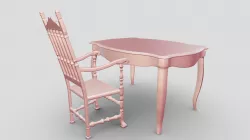 "Pink Tea Room" - Chair & Table