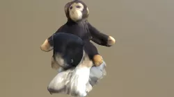 Plushy Monkey Rides Plushy Cat
