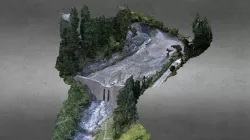Retention basin after landslide event