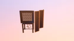 Small Mirror, Table, Chair and Folding Screen