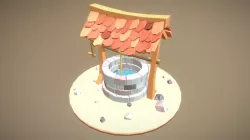 Stylized Low Poly Well