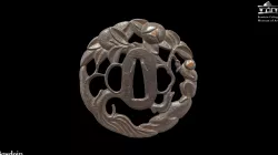 Sword Guard (Tsuba): Monkey with Peaches