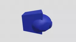 Um Cubo e Um Globo Azuis