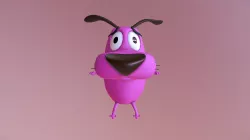 Courage the Cowardly Dog-Simple Design Low Poly