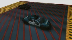 Cyberpunk Police Car & Street Intersection