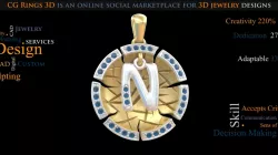 Jewelry. Pendant With Letter N - 3D CAD