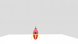 low poly 3D rocket