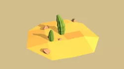 Low Poly - Desert with Cacti
