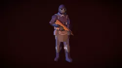 Low-poly Juggernaut soldier 2 (with weapon)